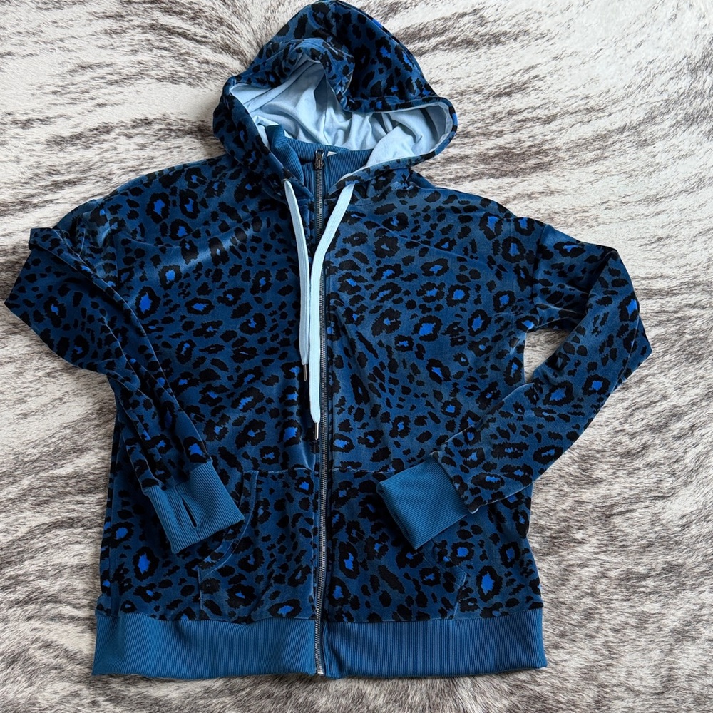 LuLaRoe Blue Leopard Print Jacket